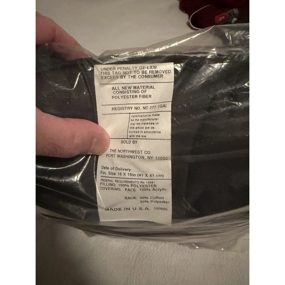 VINTAGE Chicago Bulls Black Pillow Still In Package Square Decorative Pillow 90s